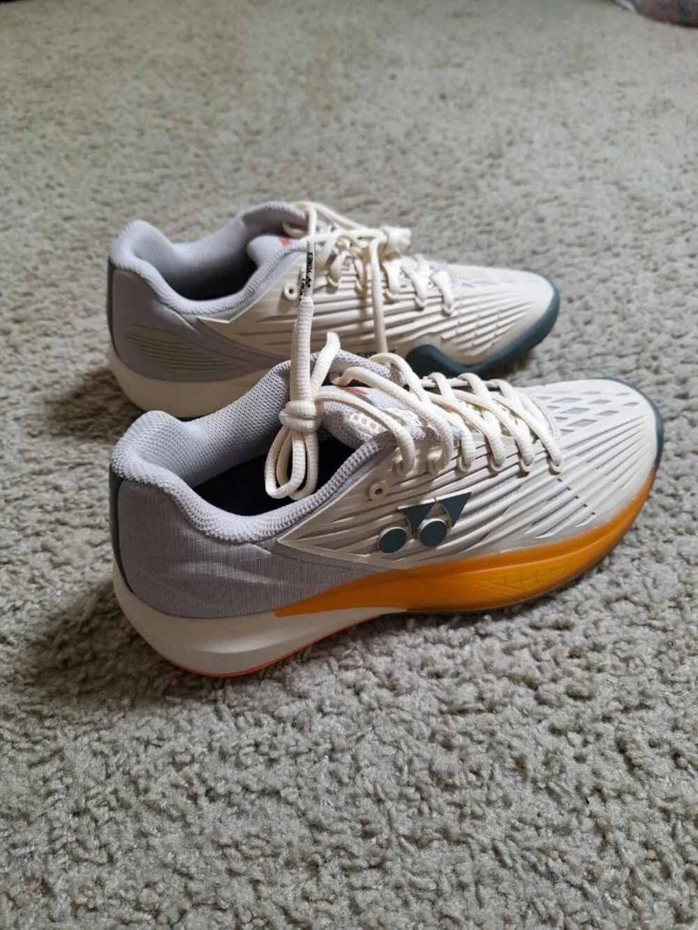 Yonex Power Cushion Sonicage Cream Orange Gray Unisex Tennis Shoes Size 7.5/9